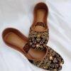 Black and Multicolor Ebroidery Khussa