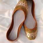 Handcrafted Pink and Gold Sequins Khussa