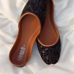Elegant Black Self Embroided Khussa