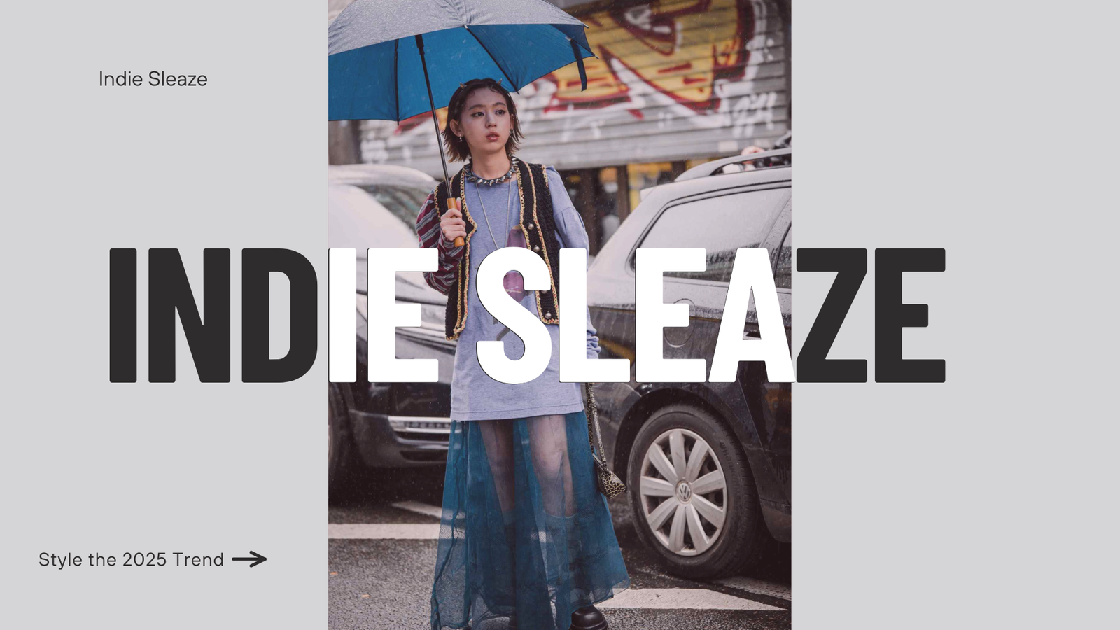 Model presenting an Indie Sleaze Revival